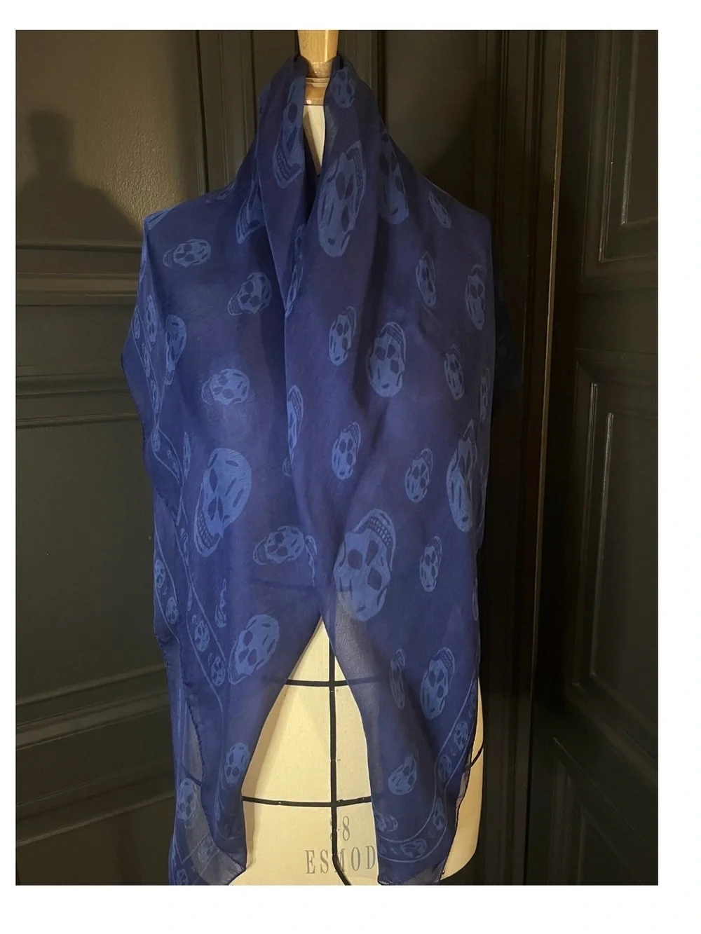 Alexander McQueen Silk Blue on Blue Scarf NWOT